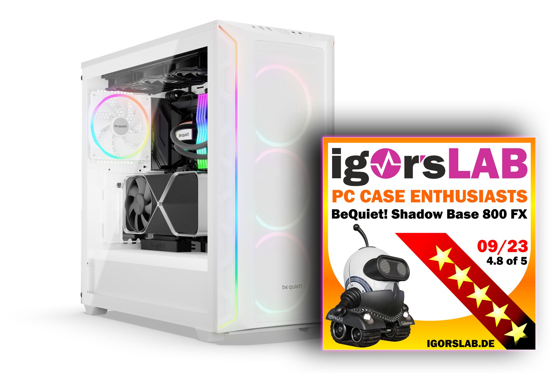 SHADOW BASE 800 FX | White silent PC cases from be quiet!